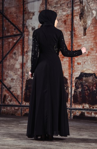 Robe de Soirée Mousseline 52701-02 Noir 52701-02