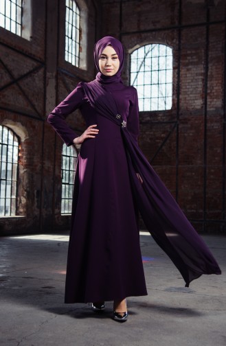 Lila Hijab-Abendkleider 81648-01