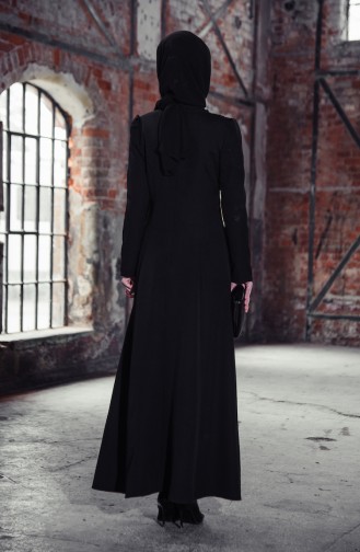 Black Hijab Evening Dress 81648-05