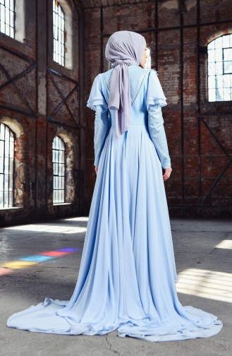 Babyblau Hijab-Abendkleider 7024-01
