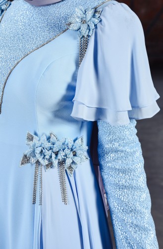 Babyblau Hijab-Abendkleider 7024-01