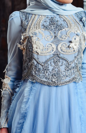 Robe de Soirée 7064-01 Bleu Bébé 7064-01