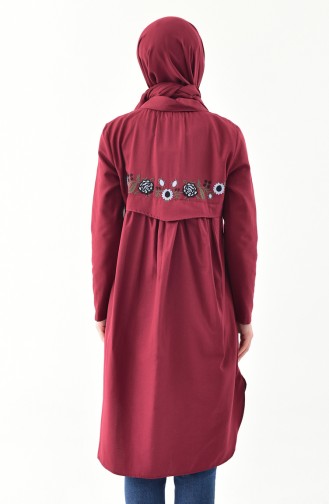 ELIFSU Zipper Detailed Asymmetrical Tunic 1276-04 Bordeaux 1276-04