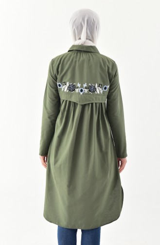Fermuar Detaylı Asimetrik Tunik 1276-05 Haki