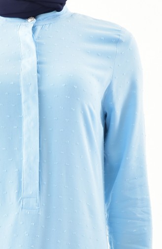 Button Detailed Viscose Tunic 1279-02 Baby Blue 1279-02