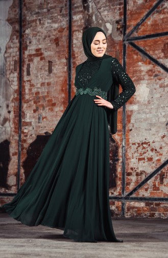 Abendkleid aus Chiffon 52701-04 Grün 52701-04