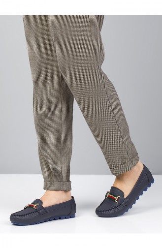 Dame Ballerina mit Spange 2024-17 Dunkelblau Leder 2024-17