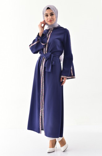 Abaya a Capuche 61276-03 Bleu Marine 61276-03