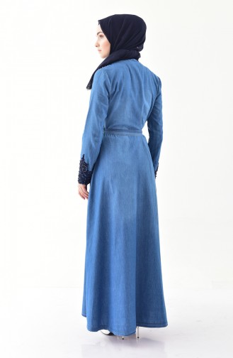 MISS VALLE  Pearls Jeans Abaya 8969-01 Blue Jeans 8969-01