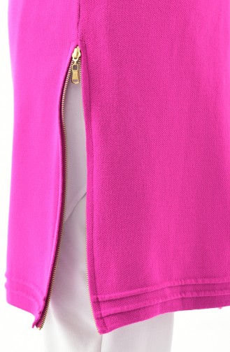 Knitwear Pocket Detailed Cardigan 17707-03 Fuchsia 17707-03