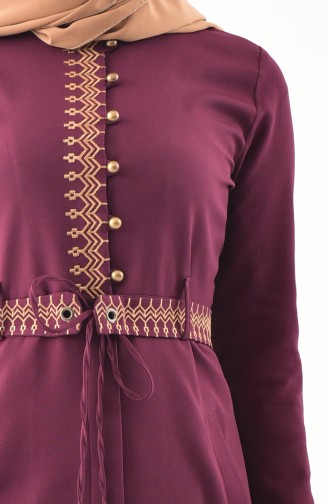 MISS VALLE Embroidered Cape Pants Double Suit 9000-01 Plum 9000-01
