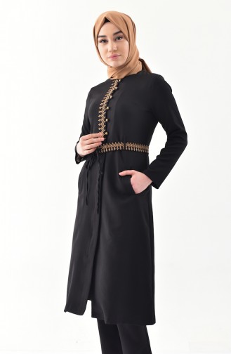 MISS VALLE Embroidered Cape Pants Double Suit 9000-03 Black 9000-03