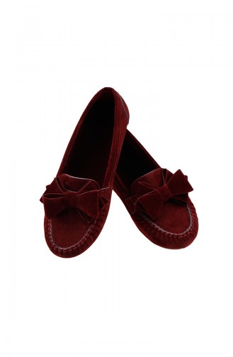 حذاء مسطح أحمر كلاريت 0104-20