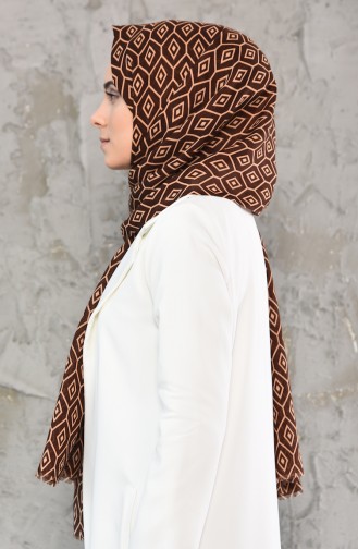 Honeycombed Patterned Shawl 330-103 Light Brown Brown 330-103