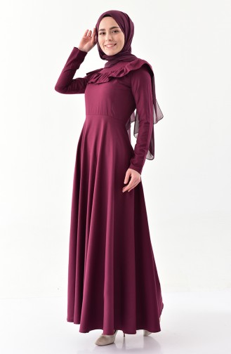 Plum Hijab Dress 7203-07