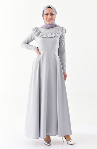 Grau Hijab Kleider 7203-08