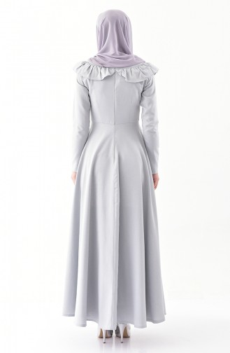 Gray Hijab Dress 7203-08