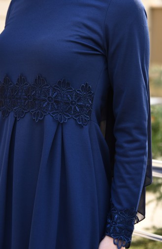 Navy Blue Hijab Dress 2264-02