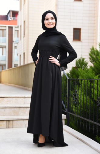 Schwarz Hijab Kleider 2264-06