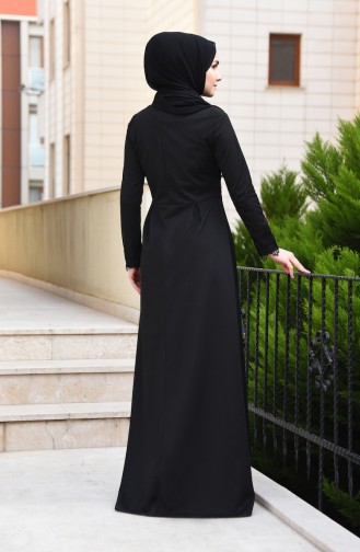 Schwarz Hijab Kleider 2264-06