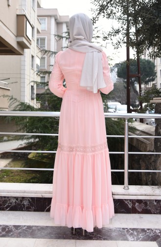 Salmon Hijab Dress 5472-02