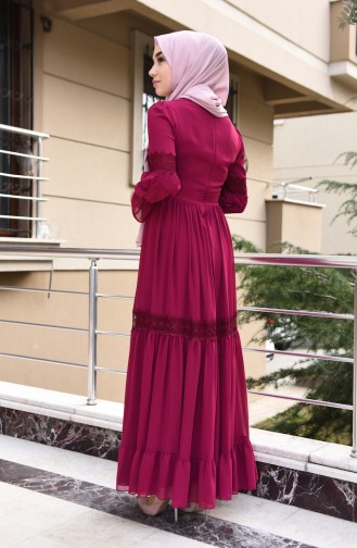Plum Hijab Dress 5472-03
