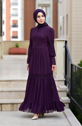 Lila Hijab Kleider 5472-05