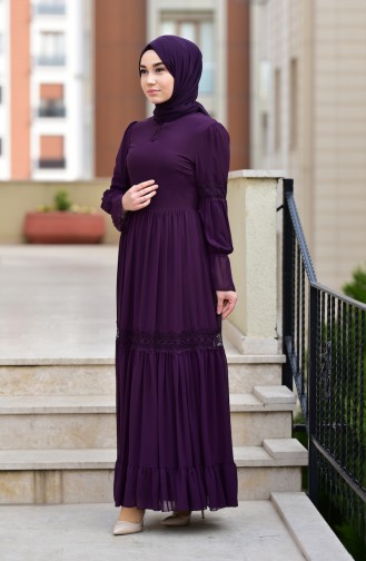 Purple Hijab Dress 5472-05