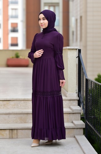 Lila Hijab Kleider 5472-05