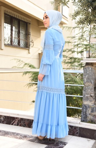 Robe Hijab Bleu Bébé 5472-06