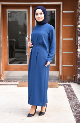 Indigo Hijab Dress 0197-03