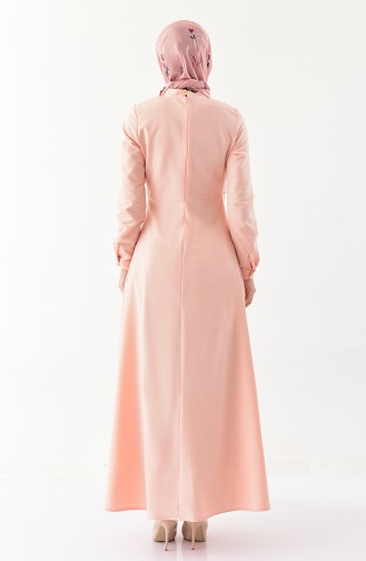 Fırfırlı Elbise 4044-06 Somon