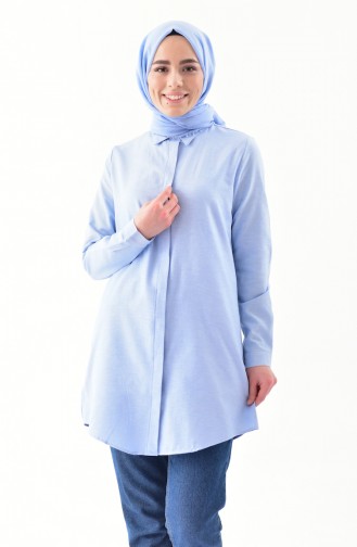 Hidden Buttoned Tunic 2051-03 Baby Blue 2051-03