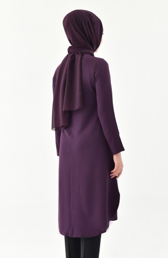 Tunique Crêpe avec Collier 0264-03 Plum 0264-03