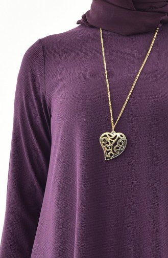 Tunique Crêpe avec Collier 0264-03 Plum 0264-03