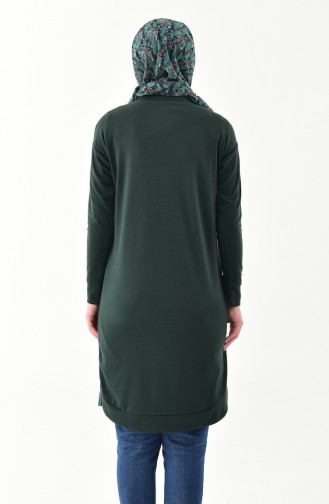 Zipper Detailed Tunic 0681-06 Emerald Green 0681-06