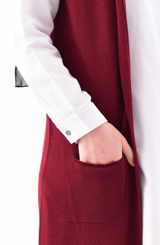 iLMEK Fine Knitwear Pocketed Vest 4120-09 Claret Red 4120-09
