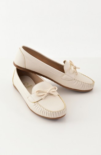 Beige Women`s Flats 100-02