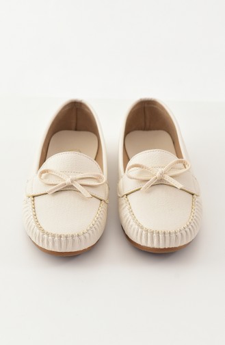 Women Flat Shoes Ballerina 100-02 Beige 100-02