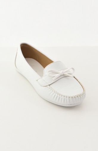 Women Flat Shoes Ballerina 100-03 White 100-03