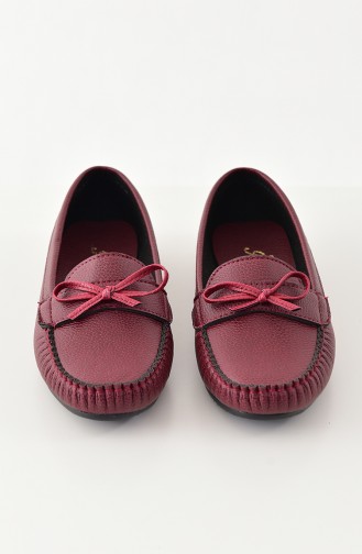 حذاء مُسطح باليرينا 100-04 لون خمري 100-04