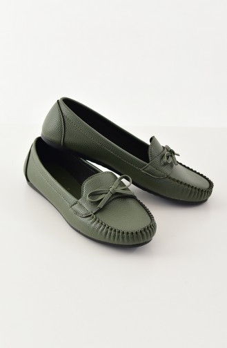حذاء مُسطح باليرينا 100-05 لون اخضر كاكي 100-05