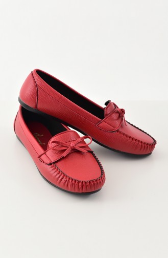 Red Woman Flat Shoe 100-06