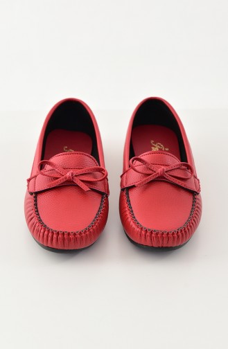 حذاء مسطح أحمر 100-06