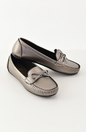 Women Flat Shoes Ballerina 100-08 Platinum 100-08