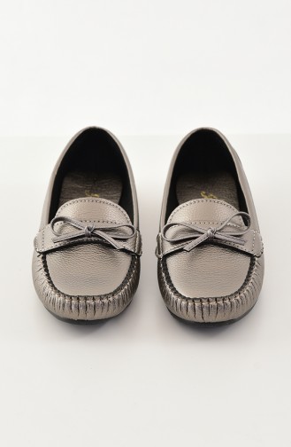 Women Flat Shoes Ballerina 100-08 Platinum 100-08