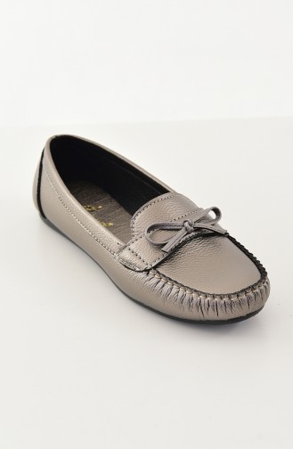 Women Flat Shoes Ballerina 100-08 Platinum 100-08