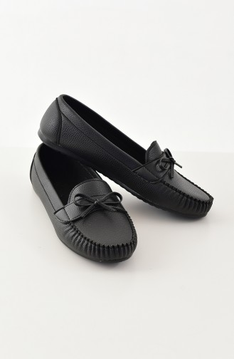 Women Flat Shoes Ballerina 100-09 Black 100-09