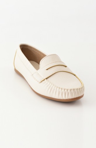 Women Flat Shoes Ballerina 101-02 Beige 101-02