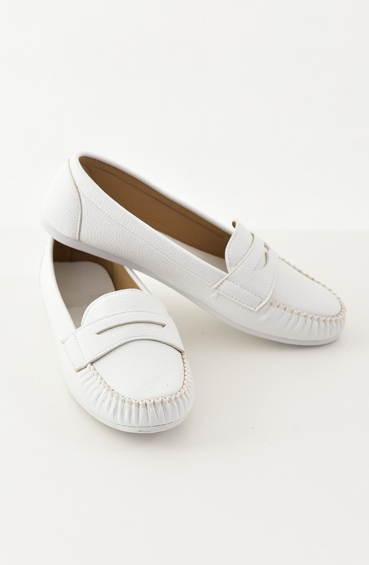 white flat shoes